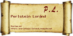 Perlstein Loránd névjegykártya