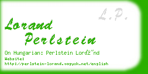 lorand perlstein business card